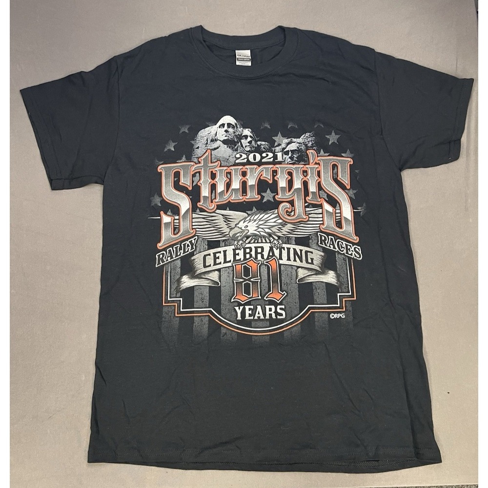 Sturgis TShirt 81st Annual Motorcycle Rally 2021 South Dakota Mens Medium Black